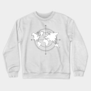 world map compass Crewneck Sweatshirt